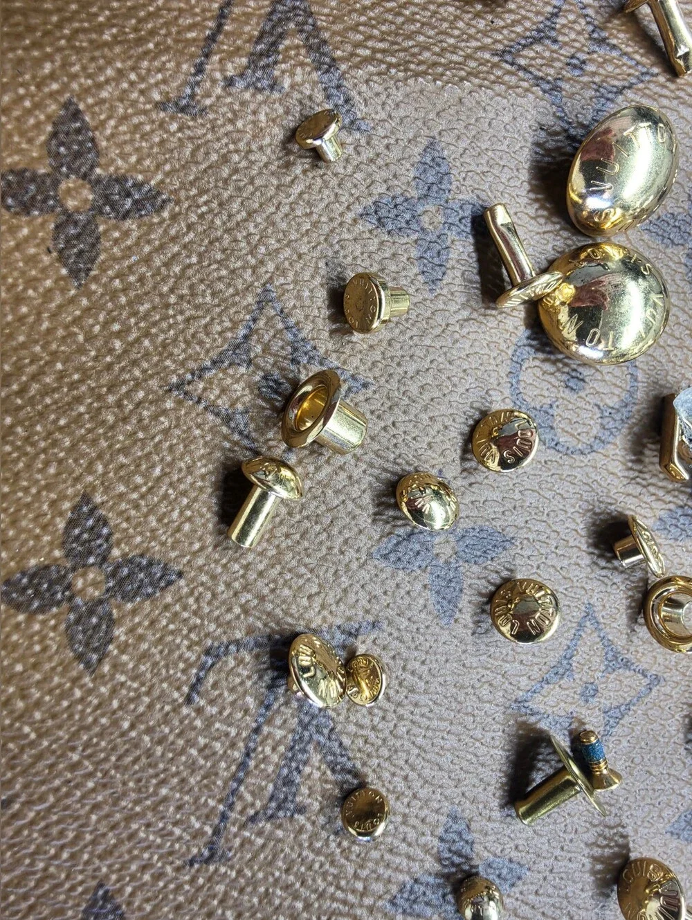 Louis Vuitton Gold Metal Stud and rivets Hardware Assortment